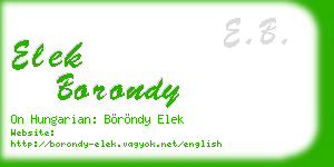 elek borondy business card